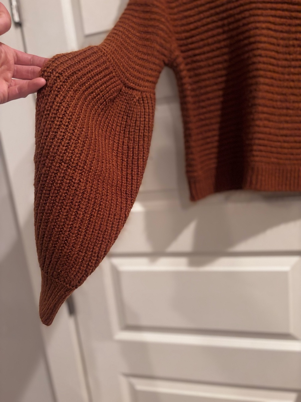 Rust Ribbed Crewneck Sweater - Picture 3 of 3